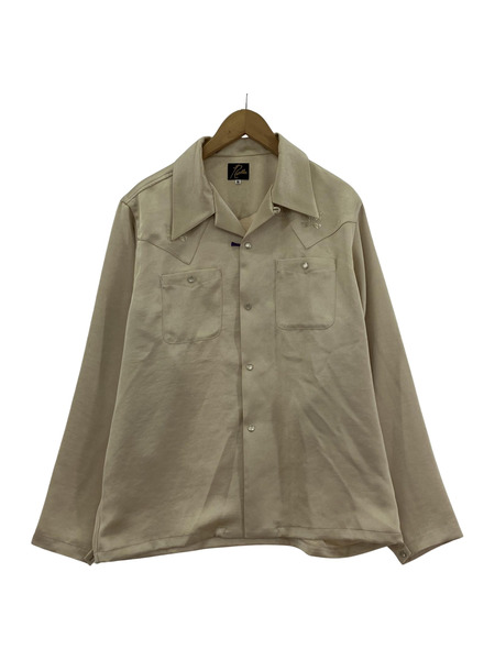 Needles L/S COWBOY ONE-UP SHIRT POLY SATEEN M ベージュ