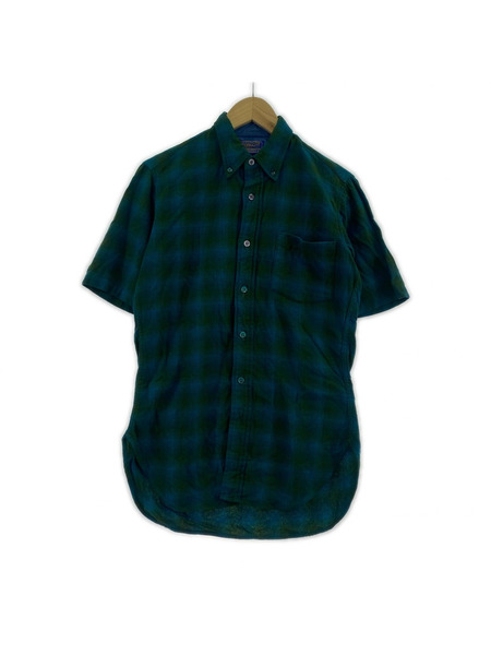 PENDLETON 長袖シャツ 50s オンブレチェックシャツ (S) 緑青