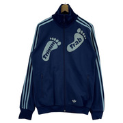 OLD 90S-00S adidas トラックジャケット 黒タグ Trimm Trab ブルー (M)