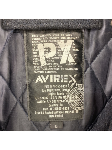 AVIREX ウールジップジャケット BLK