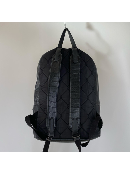 Calvin Klein リュックサック・バックパック クロコレザーリュックサック ブラック