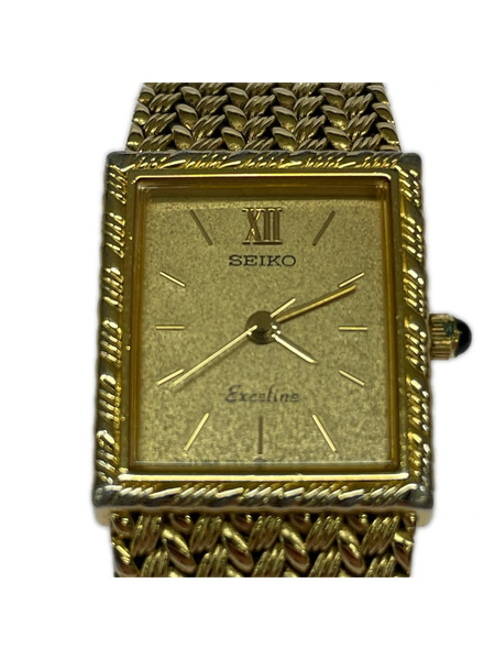 SEIKO レディース時計 EXCELINE クオーツ ゴールドメッシュバンド