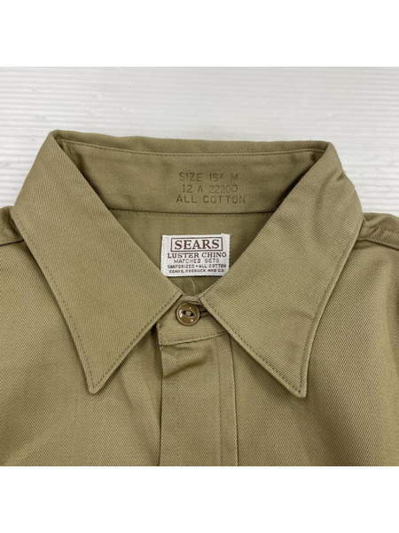 60S SEARS LUSTER CHINO ワークシャツ deadstock ベージュ 15
