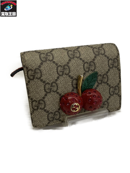 GUCCI チェリー シグネチャーコンパクトウォレット[値下]