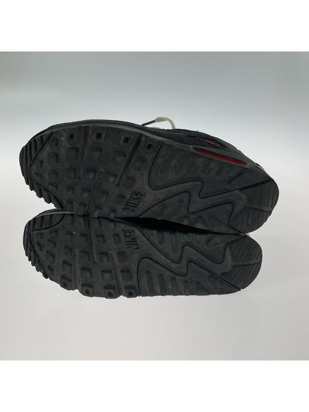 NIKE スニーカー Air Max 90 Black/Sports Red 25.5cm
