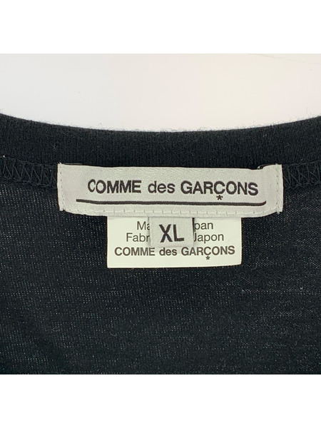 COMME des GARCONS 半袖Tシャツ・カットソー メッセージプリント Tシャツ XL 黒