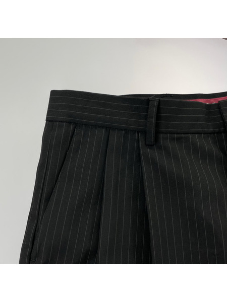 HIDE AND SEEK パンツ スラックス ストライプ ブラック