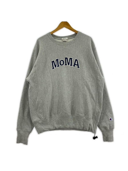 Champion スウェット・トレーナー ×MoMA ロゴプリント グレー M