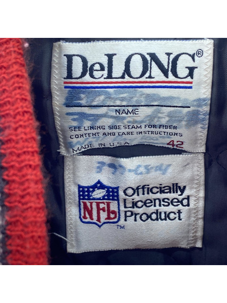 OLD・VINTAGE DeLONG NFL アームレザースタジャン USA製 (42)[値下]