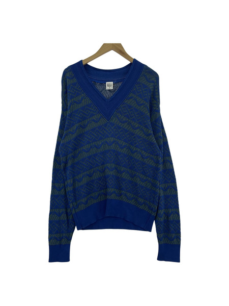 Modigliani イタリア製 ニットセーター ブルー (L)[値下]