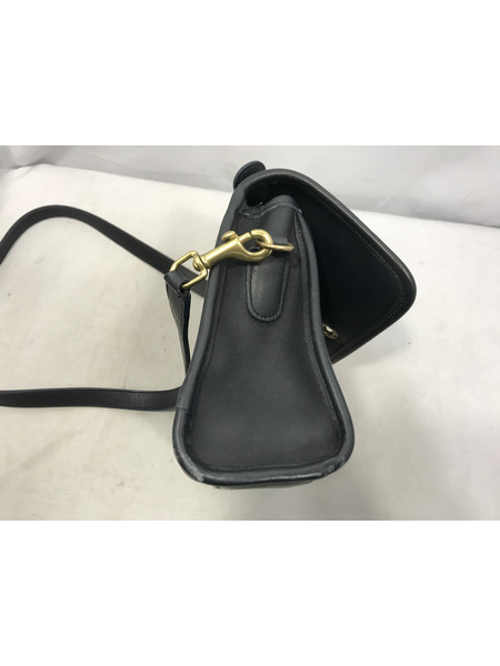 ショルダーバッグ OLD/USA製/ターンロック/レザー/紺