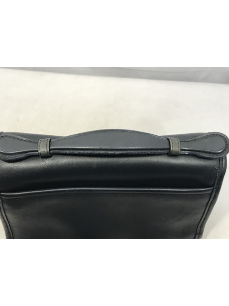 ショルダーバッグ OLD/USA製/ターンロック/レザー/紺