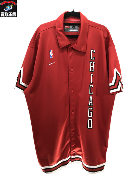 NIKE CHICAGO S/Sボタンシャツ/XL/RED/赤/ナイキ