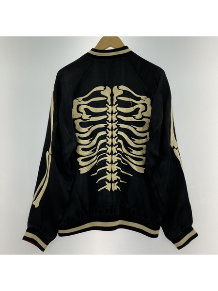 ジャケット SLOW JUNK STAR BONE柄刺繍スカジャン BLK M