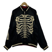 ジャケット SLOW JUNK STAR BONE柄刺繍スカジャン BLK M