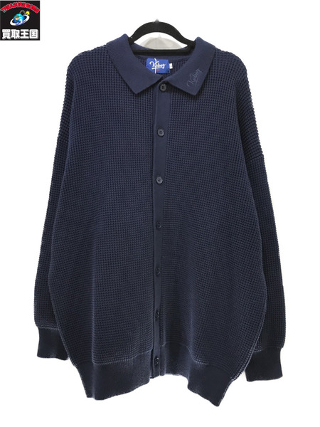 Keboz/COLLAR CARDIGAN/L/ケボズ/L/メンズ/アウター/ネイビー[値下]