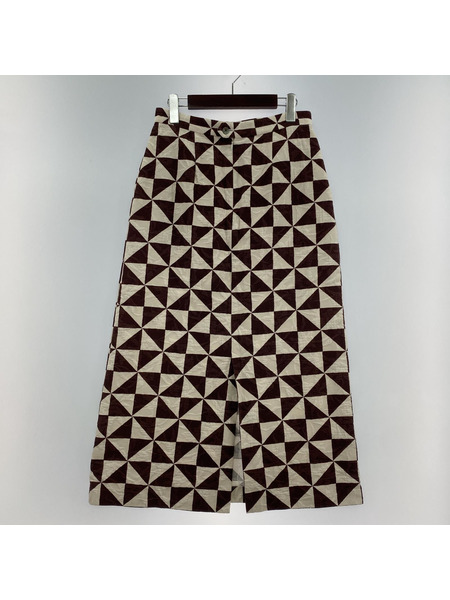 6 ROKU KIKAGAKU PRINT SKIRT（38）茶系