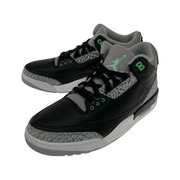 NIKE Air Jordan 3 Green Glow ハイカットスニーカー 黒グレー 27cm