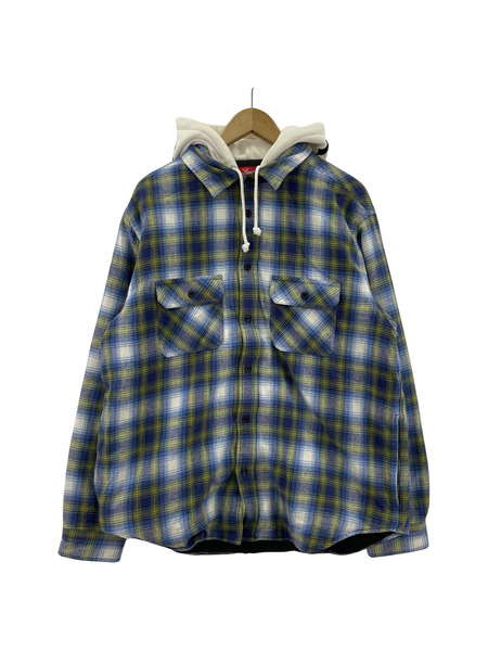 Supreme 21AW Hooded Flannel Zip Up Shirt M