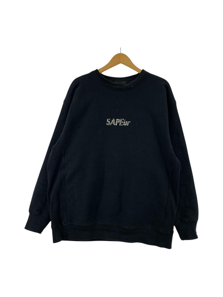 SAPeur HOUNDS TOOTH HEAD CREWNECK SWEAT XL