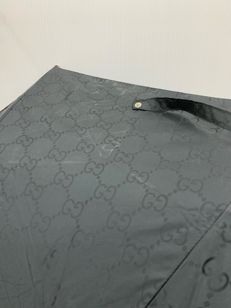 GUCCI グッチ 折りたたみ傘黒外袋欠品 GG柄 総柄 バンブー ブラック 紳士 メンズ レディース