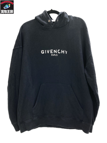 GIVENCHY/ダメージロゴプルオーバーパーカー/L/BM700R30AF