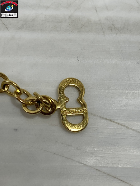 DIOR CDロゴ ラインストーン シールドネックレス