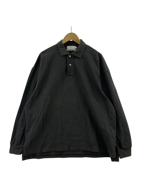 graphpaper Cotton Pique Jersey LS Polo グレー F 首元色褪セ GM2