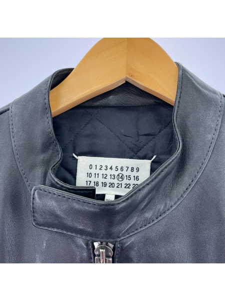 MAISON MARGIELA レザージャケット 17AW 5ZIP レザージャケット 八ノ字 44 ブラック