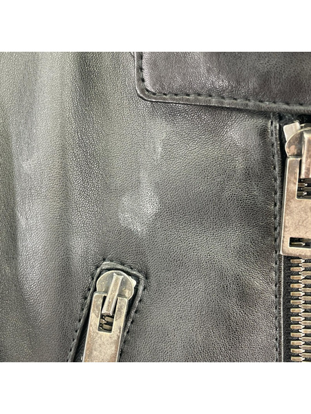 MAISON MARGIELA レザージャケット 17AW 5ZIP レザージャケット 八ノ字 44 ブラック