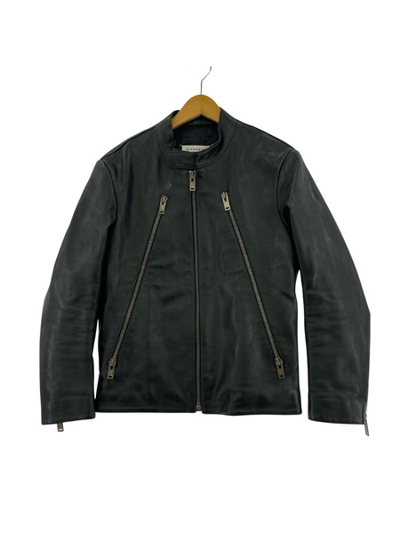 MAISON MARGIELA レザージャケット 17AW 5ZIP レザージャケット 八ノ字 44 ブラック