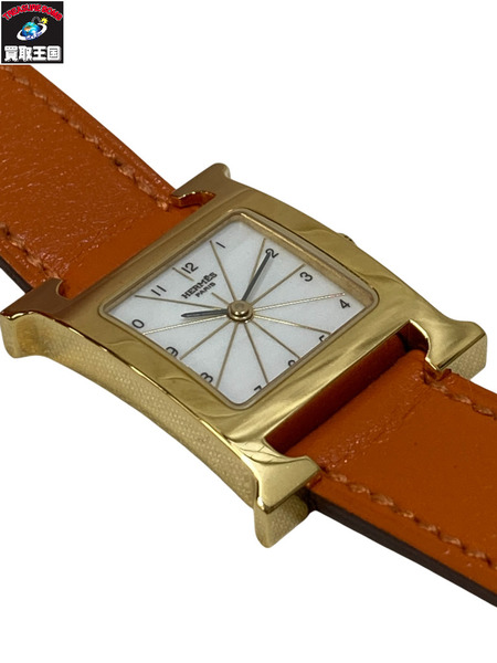 HERMES エルメス Hウォッチ HH1.201 電池交換済み レディース QZ クオーツ