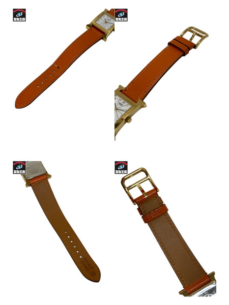 HERMES エルメス Hウォッチ HH1.201 電池交換済み レディース QZ クオーツ