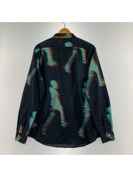 Paul Smith L/S WALKER プリントシャツ 黒 (L)