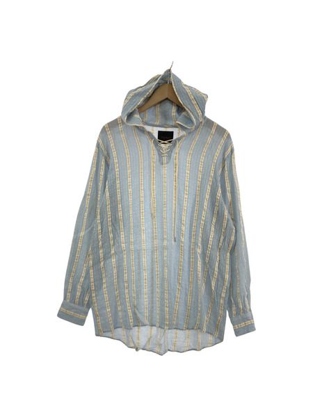 Taiga Igari STRIPE TUNIC HOODIE フーディー S ブルー