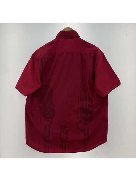STUSSY 半袖シャツ 90s マイクスタンド柄シャツ