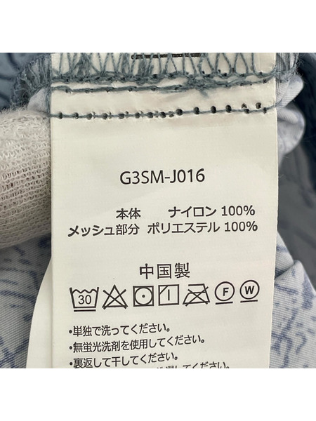 Gramicci 半袖シャツ CAMP SHIRT ナイロン 総柄 青 (XL)