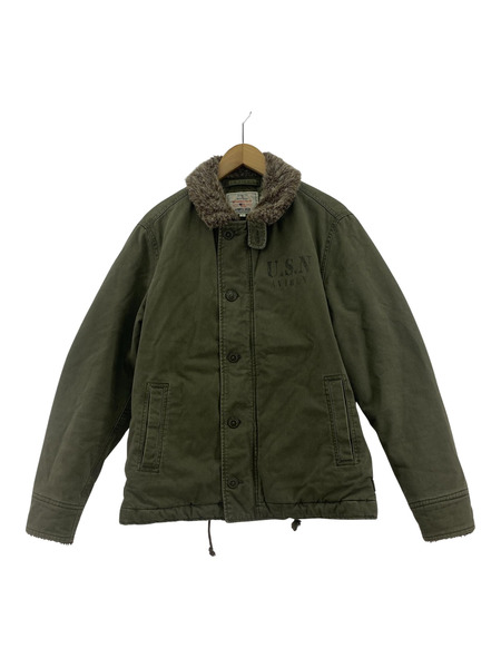 AVIREX ジャケット ジップアップジャケット カーキ (L)[値下]