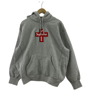 Supreme/Cross Box Logo Hooded Sweatshirt/M/GRY