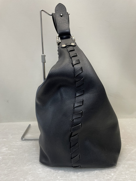 J＆M Davidson サイドレースアップデザイン レザーワンショルダーバッグ 黒