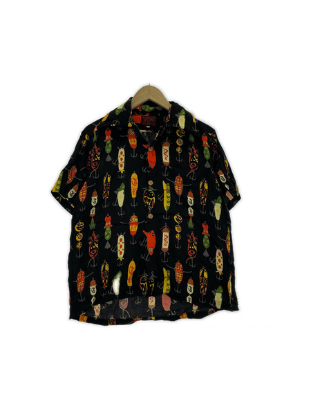 EVISU 半袖シャツ アロハ ルアー 釣具 黒 (38)