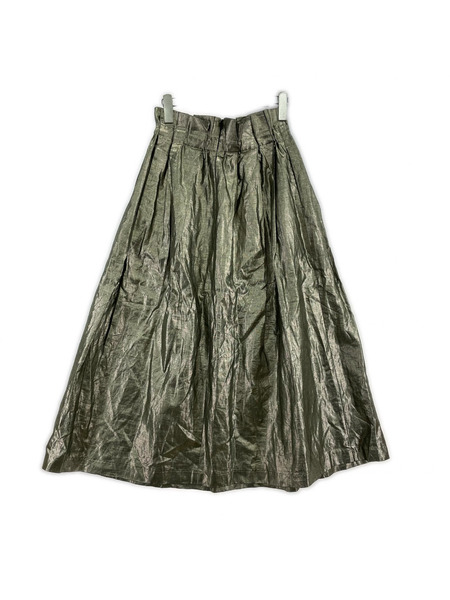 UN3D. ロングスカート METALIC LINEN SK シルバー (38)