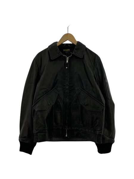 Supreme×Schott/19SS/Leather TANKER Jacket/M/BLK