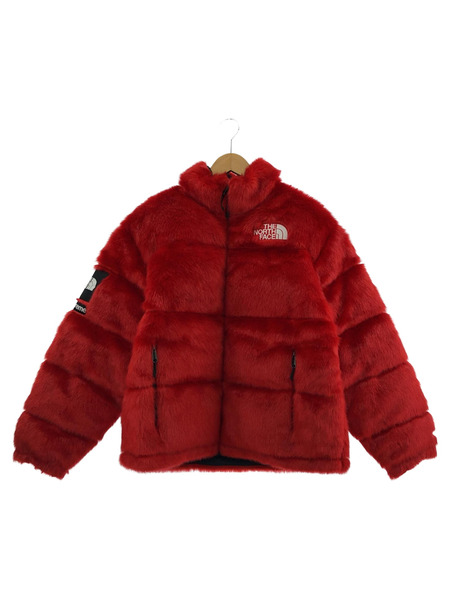 SUPREME×THE NORTH FACE Faux Fur Nuptse Jacket/red/M