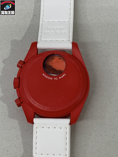 オメガ×スウォッチ/ミッショントゥマーズ/SO33R100/電池交換済 メンズQZ