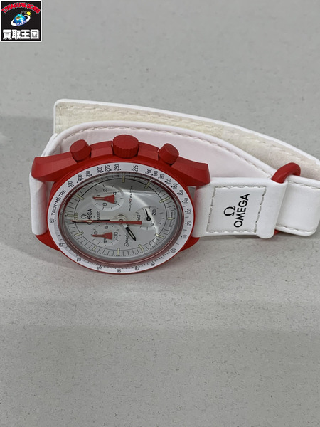 オメガ×スウォッチ/ミッショントゥマーズ/SO33R100/電池交換済 メンズQZ