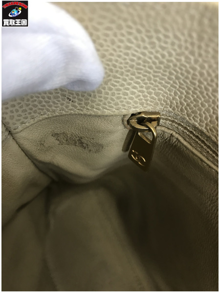 トートバッグ CHANEL キャビアスキン/ウッドチェーントート