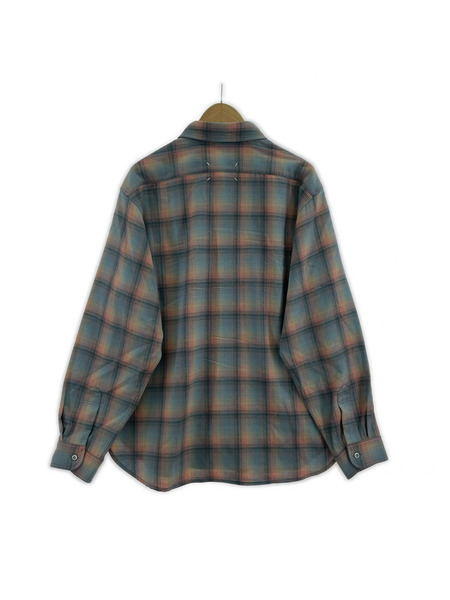 MAISON MARGIELA 23AW Wool Tweed Oversize Check Shirt 39