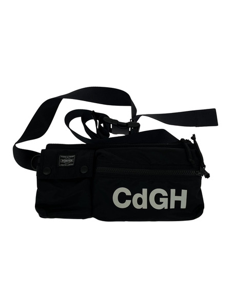 PORTER×COMME des GARCONS HOMME CdGH ナイロンウエストバッグ ブラック