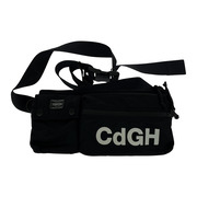 PORTER×COMME des GARCONS HOMME CdGH ナイロンウエストバッグ ブラック